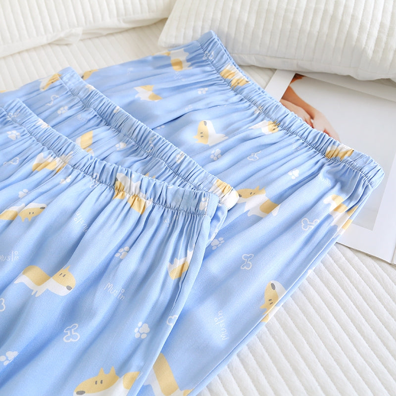 ชุดนอน Muslin Pajamas Organic bamboo รุ่น Corgi Parade (A1056 B1056 E1056) | ชุดนอนผู้หญิง