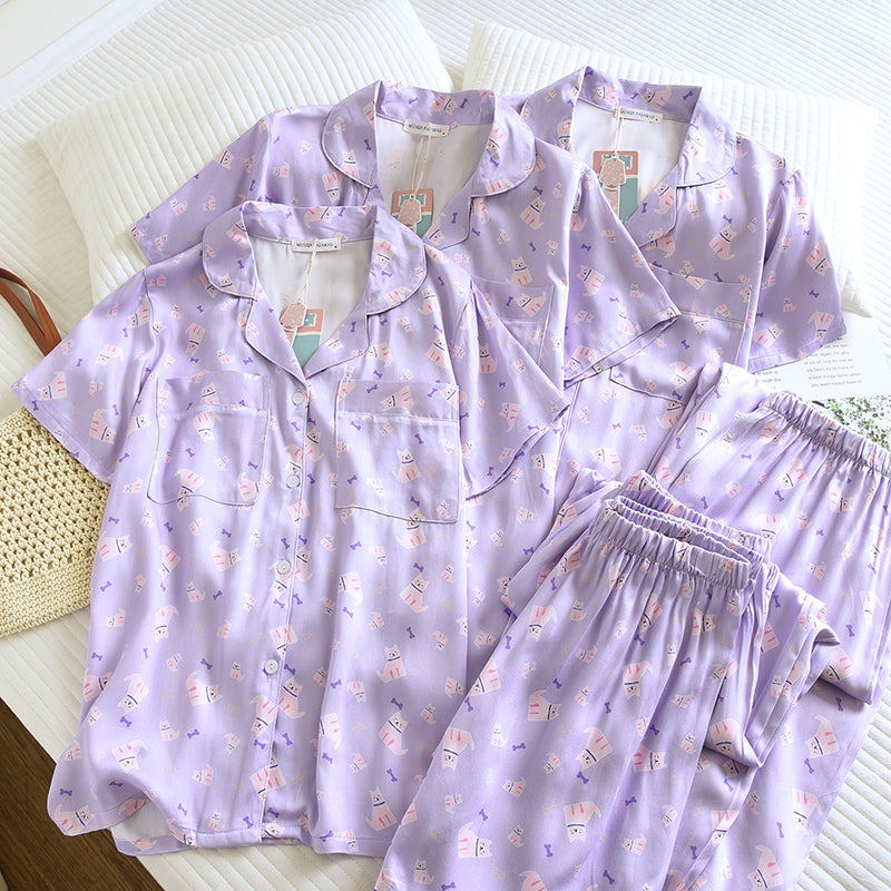 ชุดนอน Muslin Pajamas Organic bamboo รุ่น Twinkle Pup (A1054 B1054 E1054) | ชุดนอนผู้หญิง