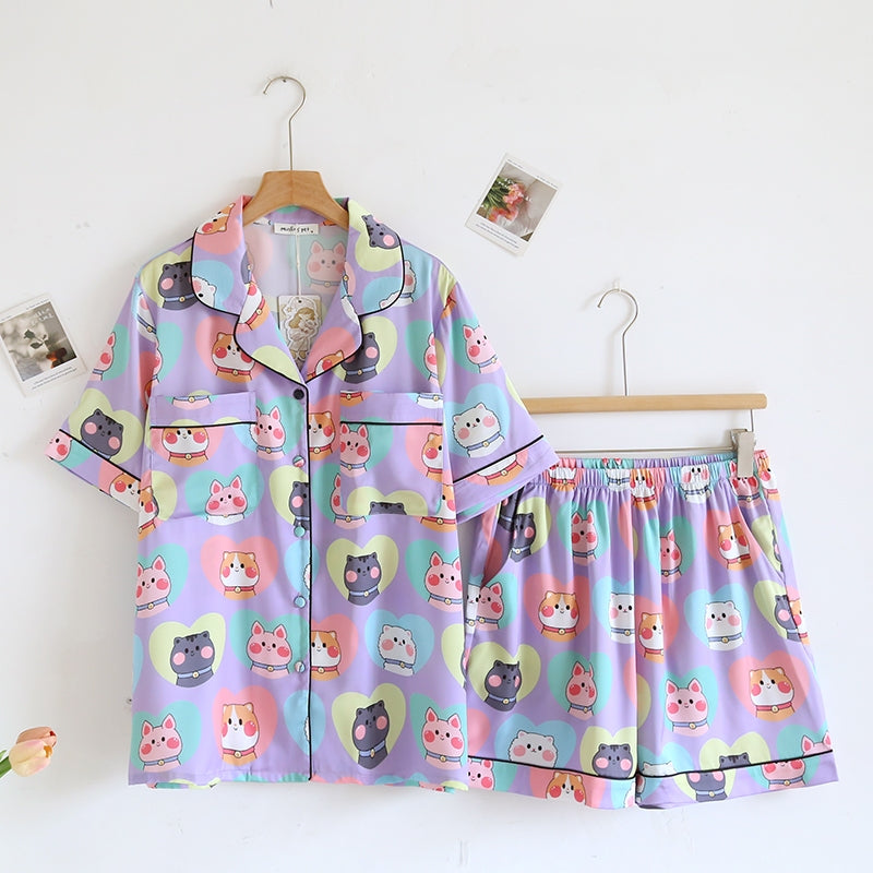 ชุดนอน Muslin Pajamas Collection Muslin Pet รุ่น Neko & Friends (N5131 T5131 M5131) |ชุดนอนแม่ลูก
