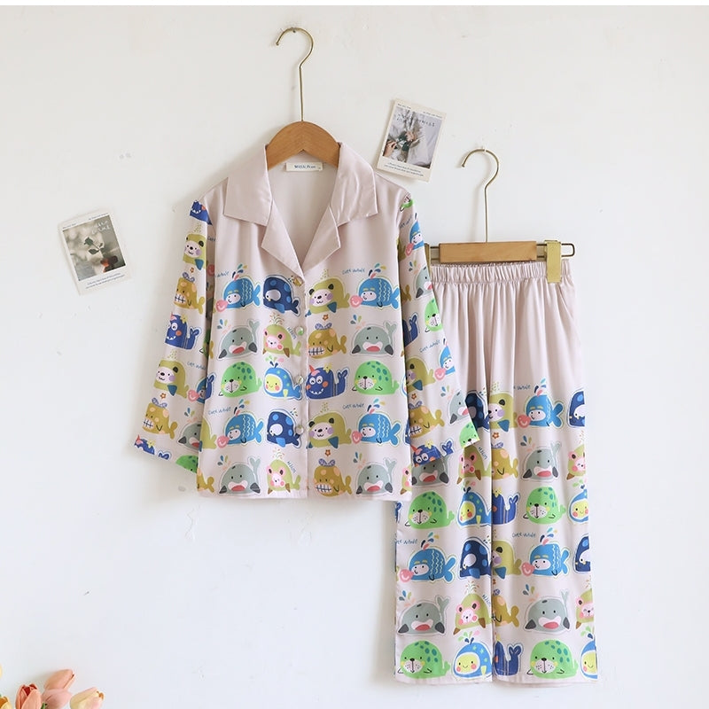 ชุดนอน Muslin Pajamas Silk Satin รุ่น (N5128 T5128 M5128) | ชุดนอนแม่ลูก,ชุดนอนผู้หญิง