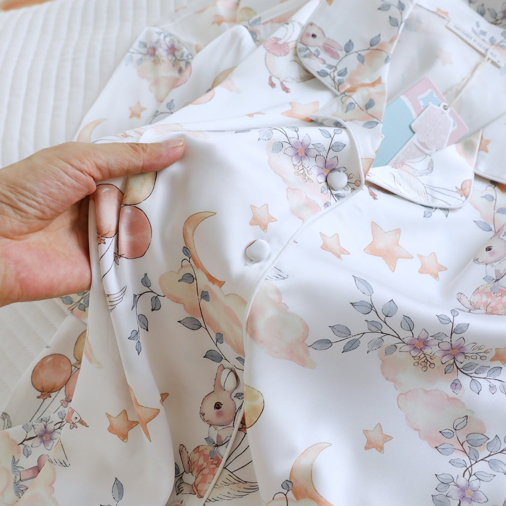 ชุดนอน Muslin Pajamas Silk Satin รุ่น Dreamy Goose Garden (N5153 T5153 K5153) | ชุดนอนผู้หญิง