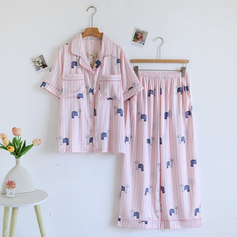 ชุดนอน Muslin Pajamas Muslin Pet รุ่น Puppy Muslin(5124 5125 5126)ชุดนอนผู้หญิง ชุดนอนเด็ก ชุดแม่ลูก