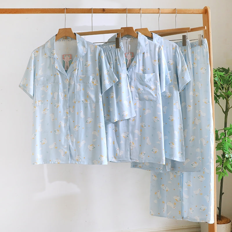 ชุดนอน Muslin Pajamas Organic bamboo รุ่น Goosey Garden (A1057 B1057 E1057) | ชุดนอนผู้หญิง