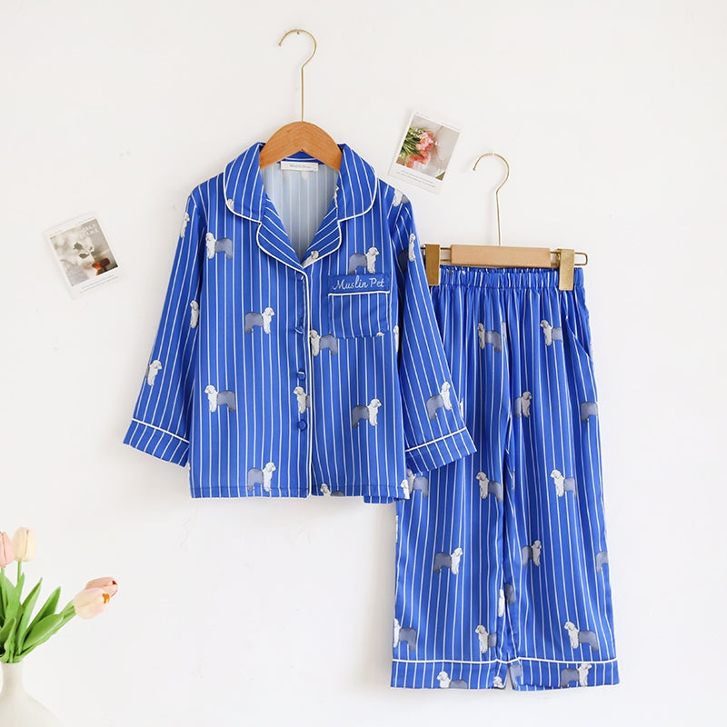 ชุดนอน Muslin Pajamas Muslin Pet รุ่น Puppy Muslin(5124 5125 5126)ชุดนอนผู้หญิง ชุดนอนเด็ก ชุดแม่ลูก