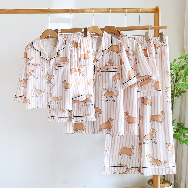 ชุดนอน Muslin Pajamas Muslin Pet รุ่น (N5137 T5137 M5137) | ชุดนอนแม่ลูก ชุดนอนผู้หญิง ชุดนอนเด็ก