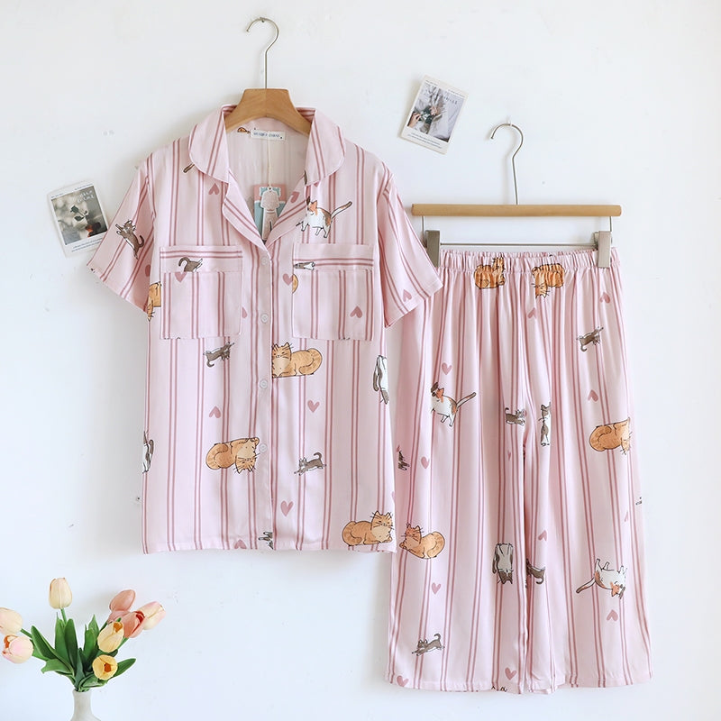 ชุดนอน Muslin Pajamas Organic bamboo รุ่น (A1046 B1046 E1046) | ชุดนอนผู้หญิง