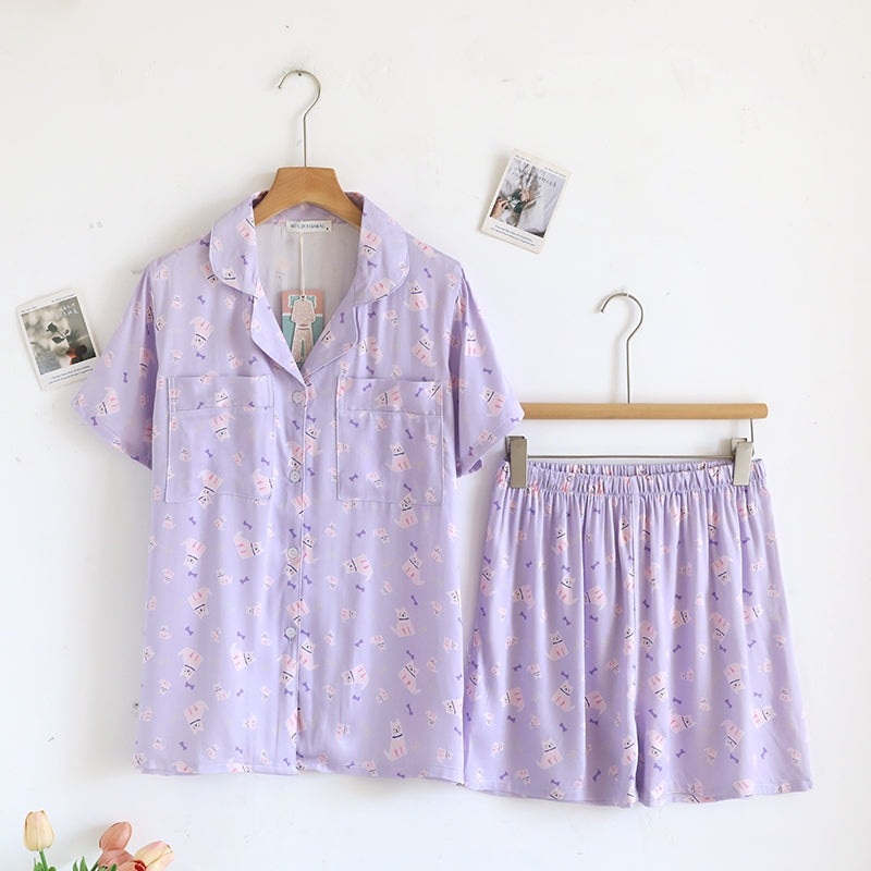 ชุดนอน Muslin Pajamas Organic bamboo รุ่น Twinkle Pup (A1054 B1054 E1054) | ชุดนอนผู้หญิง
