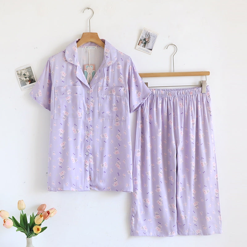 ชุดนอน Muslin Pajamas Organic bamboo รุ่น Twinkle Pup (A1054 B1054 E1054) | ชุดนอนผู้หญิง