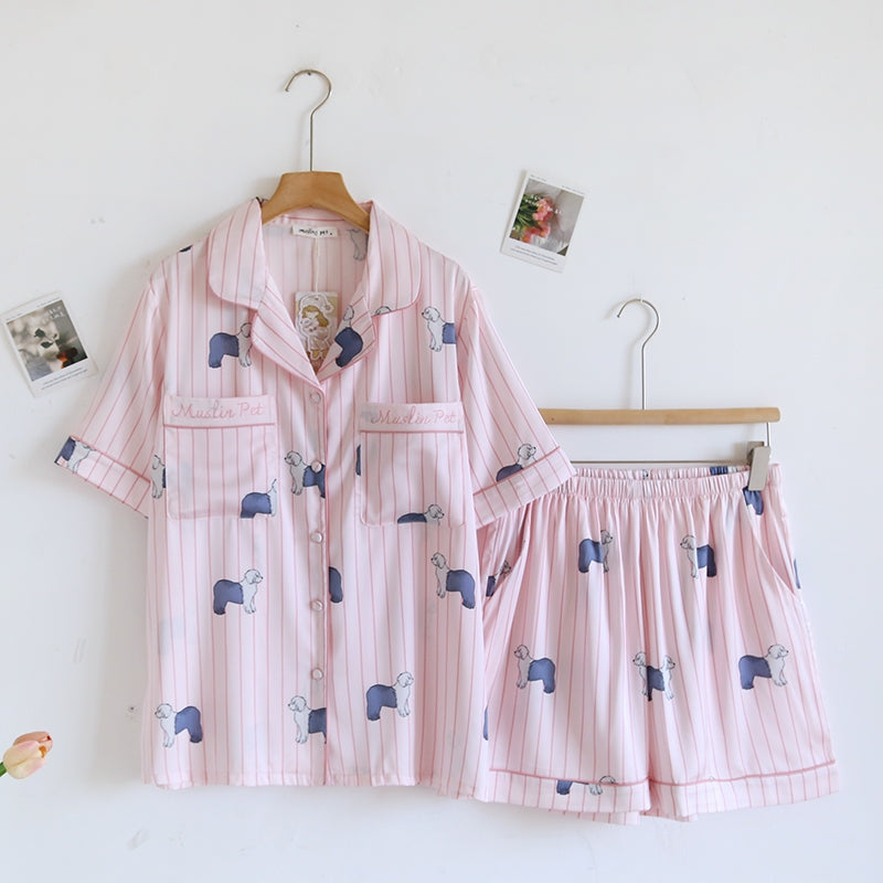 ชุดนอน Muslin Pajamas Muslin Pet รุ่น Puppy Muslin(5124 5125 5126)ชุดนอนผู้หญิง ชุดนอนเด็ก ชุดแม่ลูก