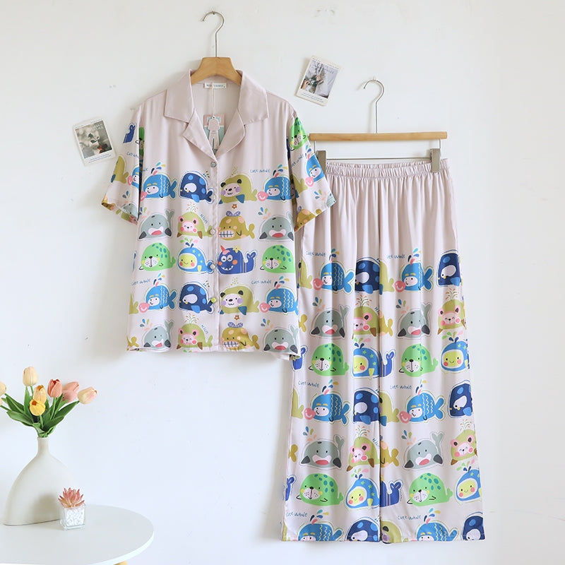 ชุดนอน Muslin Pajamas Silk Satin รุ่น (N5128 T5128 M5128) | ชุดนอนแม่ลูก,ชุดนอนผู้หญิง
