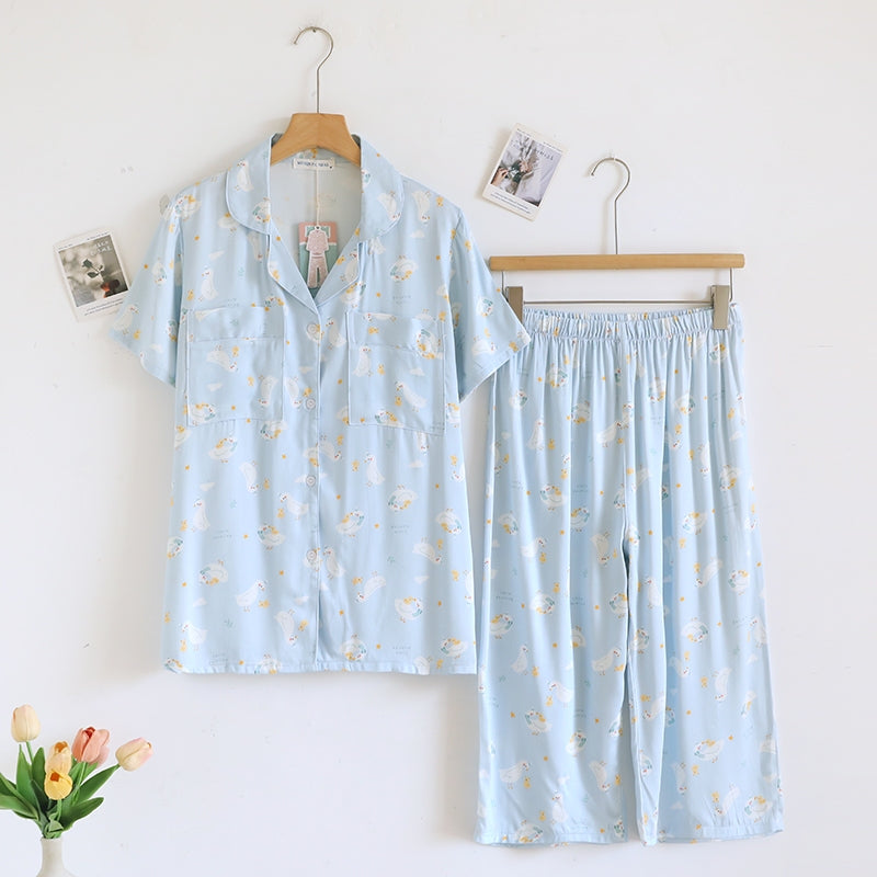 ชุดนอน Muslin Pajamas Organic bamboo รุ่น Goosey Garden (A1057 B1057 E1057) | ชุดนอนผู้หญิง