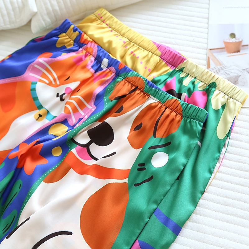 ชุดนอน Muslin Pajamas Silk Satin รุ่น Bright Buddy Boom (N5149 T5149) | ชุดนอนชุดเที่ยว,ชุดผู้หญิง