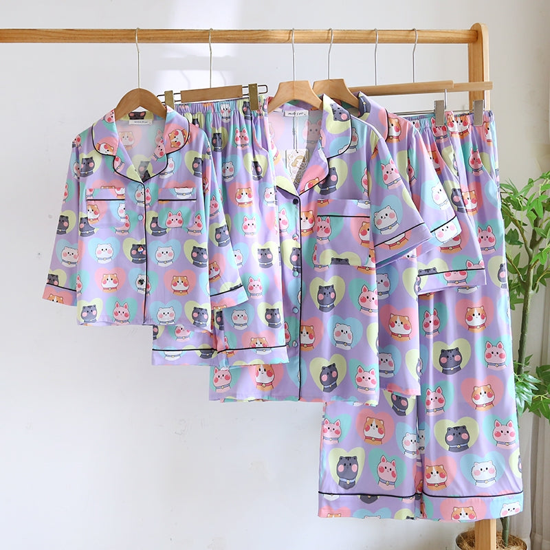 ชุดนอน Muslin Pajamas Collection Muslin Pet รุ่น Neko & Friends (N5131 T5131 M5131) |ชุดนอนแม่ลูก
