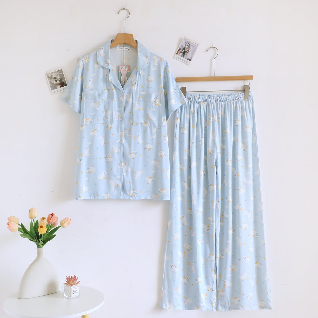 ชุดนอน Muslin Pajamas Organic bamboo รุ่น Goosey Garden (A1057 B1057 E1057) | ชุดนอนผู้หญิง