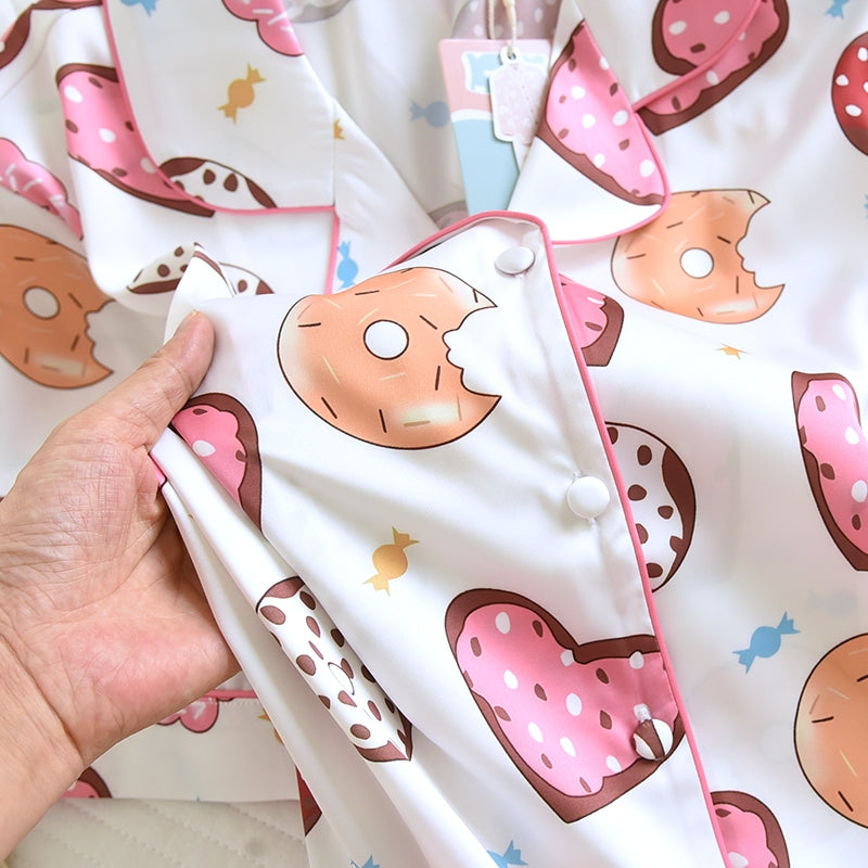 ชุดนอน Muslin Pajamas Silk Satin รุ่น Sprinkle Love (N5159 T5159 K5159) | ชุดนอนผู้หญิง