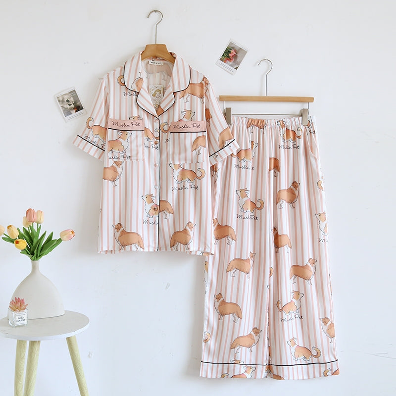 ชุดนอน Muslin Pajamas Muslin Pet รุ่น (N5137 T5137 M5137) | ชุดนอนแม่ลูก ชุดนอนผู้หญิง ชุดนอนเด็ก