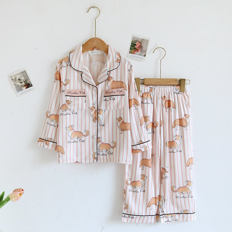 ชุดนอน Muslin Pajamas Muslin Pet รุ่น (N5137 T5137 M5137) | ชุดนอนแม่ลูก ชุดนอนผู้หญิง ชุดนอนเด็ก