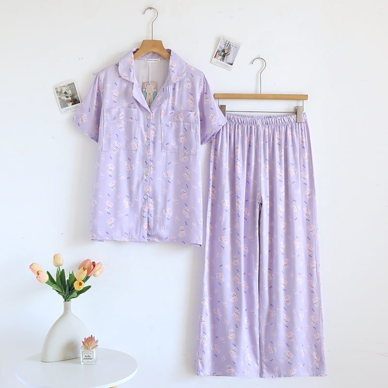 ชุดนอน Muslin Pajamas Organic bamboo รุ่น Twinkle Pup (A1054 B1054 E1054) | ชุดนอนผู้หญิง