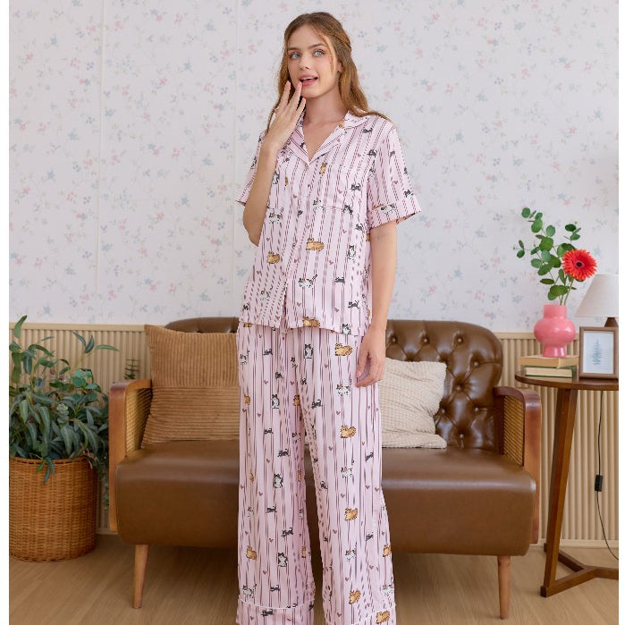 ชุดนอน Muslin Pajamas Collection Muslin Pet รุ่น Purrfect Dream (N3262 T3262) | ชุดนอนผู้หญิง