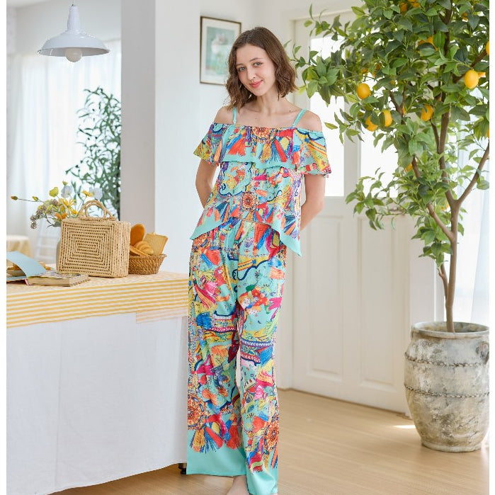 ชุดนอน Muslin Pajamas Silk Satin (R24 R2145 R2146) | ชุดนอนสสายเดี่ยว,ชุดนอนผู้หญิง