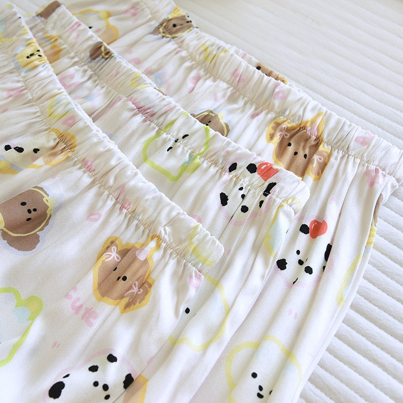 ชุดนอน Muslin Pajamas Organic bamboo รุ่น Pastel Puppy Party (A1048 B1048 E1048) | ชุดนอนผู้หญิง