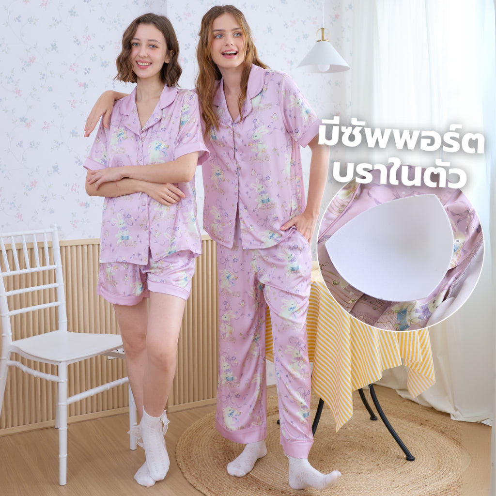 ชุดนอน Muslin Pajamas Silk Satin รุ่น Symphony of Dreams (N5140 T5140 M5140)ชุดนอนแม่ลูก,ชุดนอนมีบรา