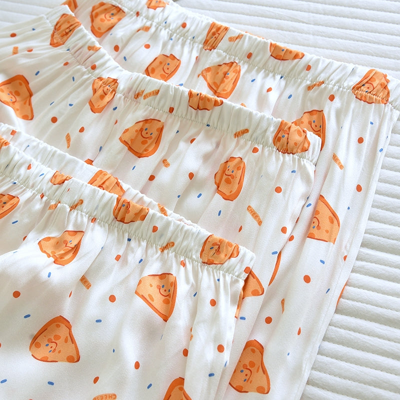 ชุดนอน Muslin Pajamas Organic bamboo รุ่น Pizza buddies (A1049 B1049 E1049) | ชุดนอนผู้หญิง