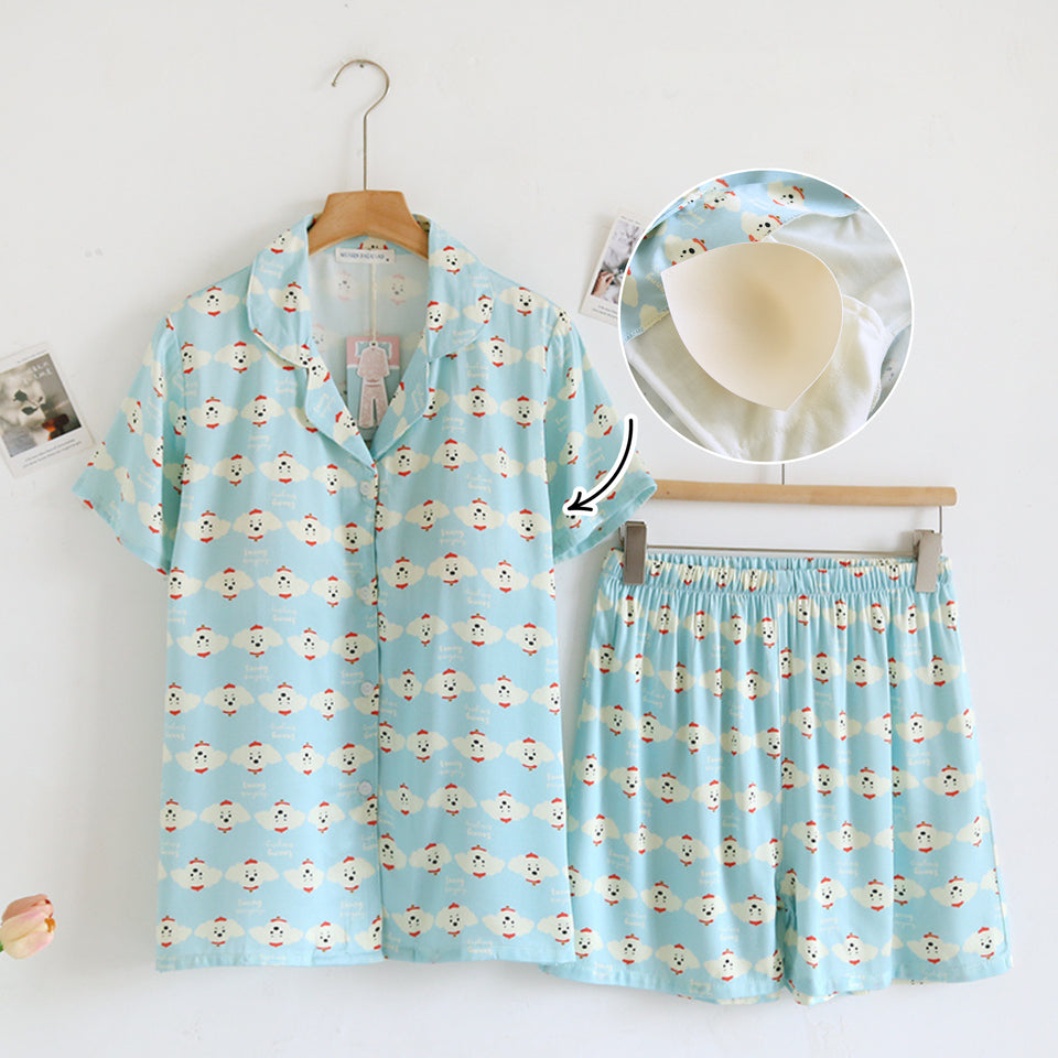 ชุดนอน Muslin Pajamas Organic bamboo รุ่นSnow Puppy (A1041 E1041 B1041)|ชุดนอนมีบรา,ชุดนอนผู้หญิง