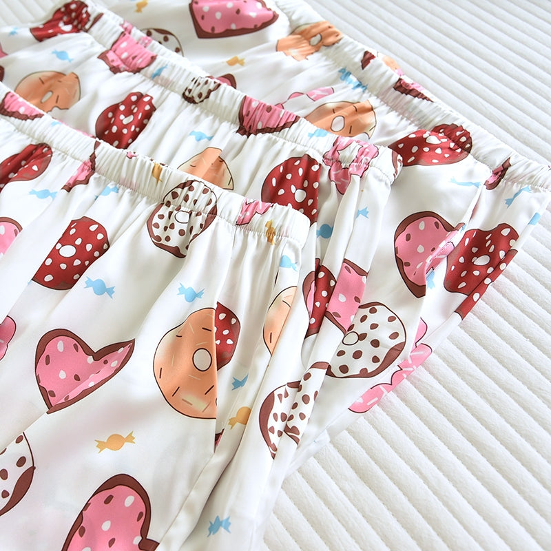 ชุดนอน Muslin Pajamas Silk Satin รุ่น Sprinkle Love (N5159 T5159 K5159) | ชุดนอนผู้หญิง