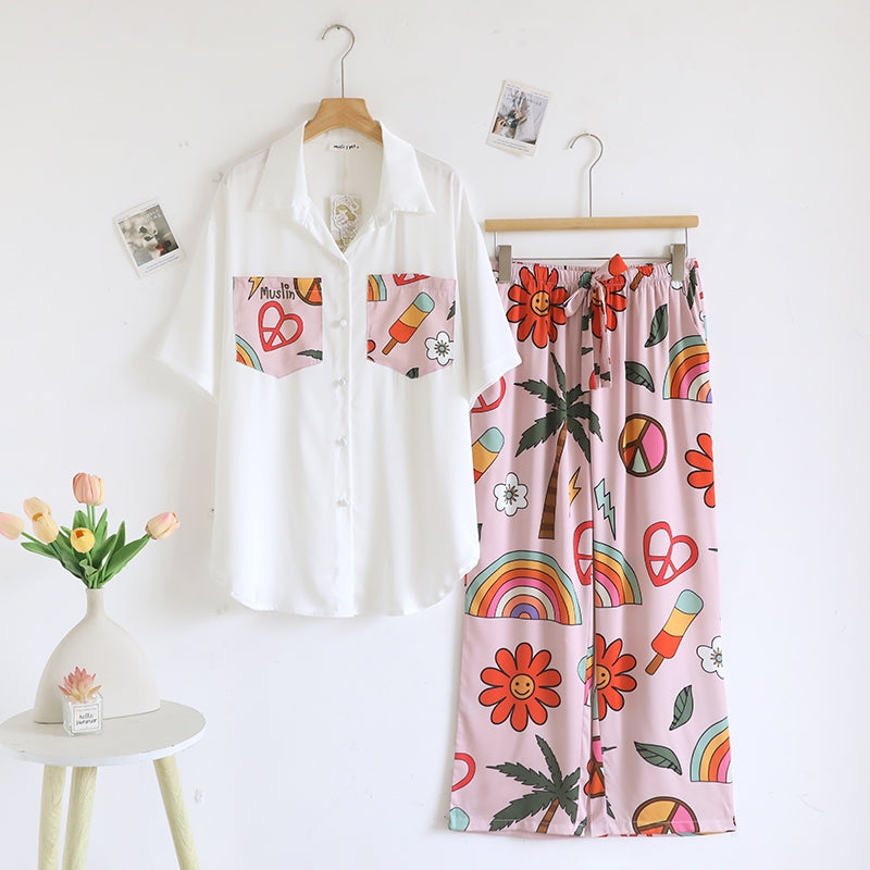 ชุดนอน Muslin Pajamas Muslin Pet รุ่นSummer (3253 3254 3245 3246 3247 3248 3249 3250)|ชุดนอนชุดเที่ยว