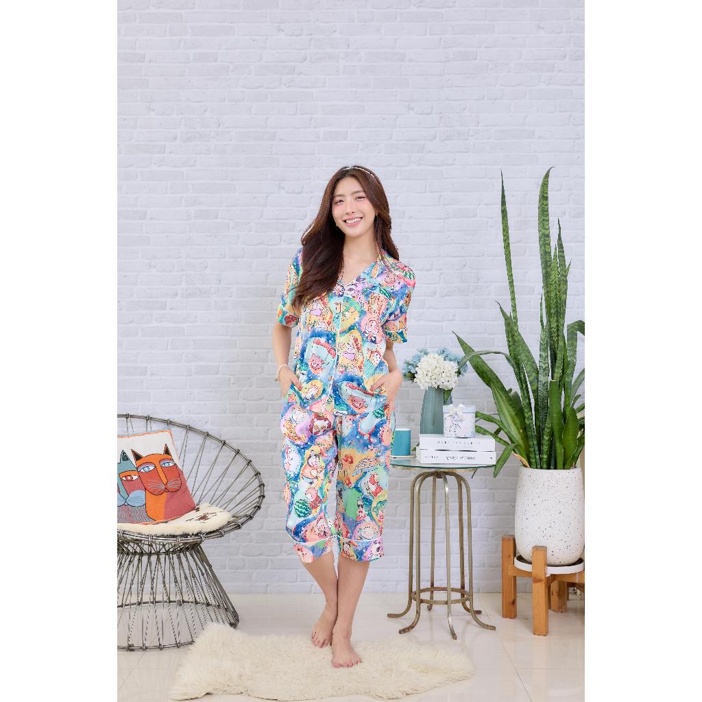 ชุดนอน Muslin Pajamas ชุดนอนSilk Satin รุ่นZoo So Cute ( รุ่น W2150 V2150 L2150) | ชุดนอนผู้หญิง