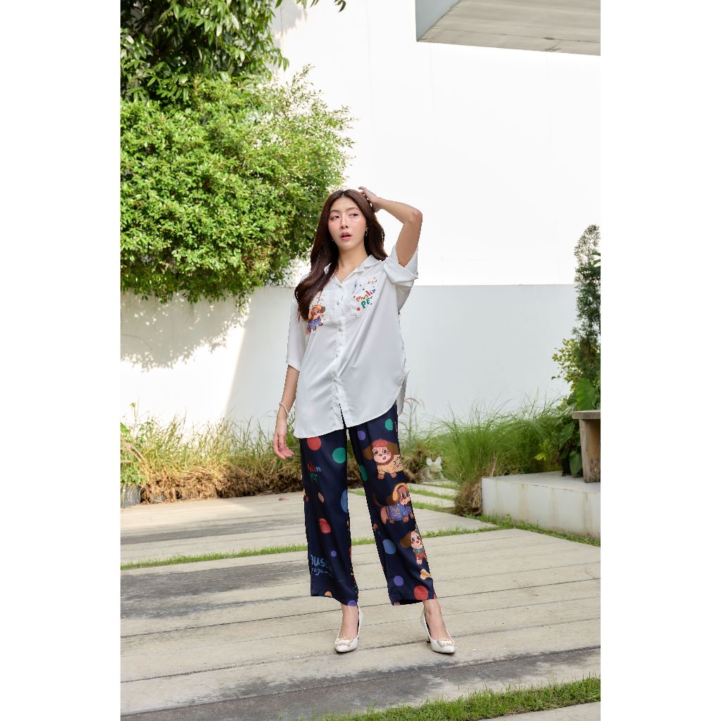 ชุดนอน Muslin Pajamas Collection Muslin Pet รุ่น Puppy Carnival Brown (T3231 T3232)|ชุดนอนชุดเที่ยว,ชุดนอนผู้หญิง