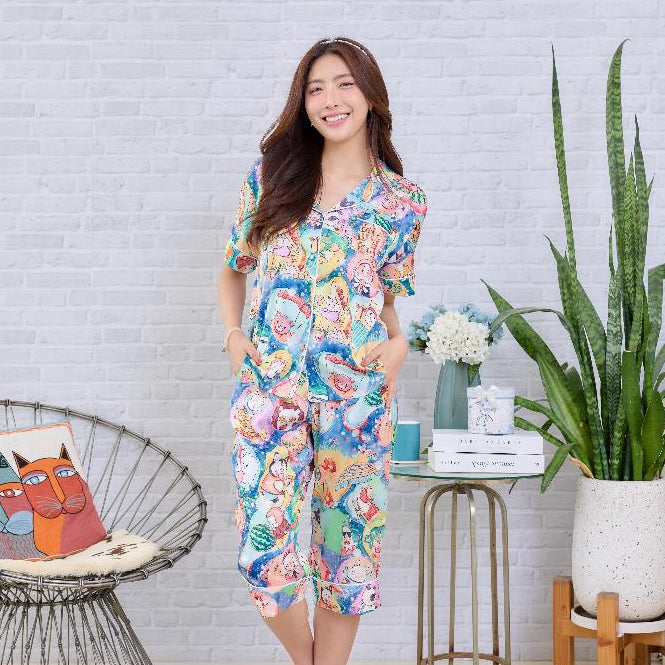 ชุดนอน Muslin Pajamas ชุดนอนSilk Satin รุ่นZoo So Cute ( รุ่น W2150 V2150 L2150) | ชุดนอนผู้หญิง