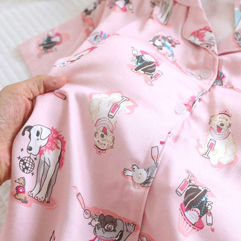 ชุดนอน Muslin Pajamas Organic bamboo รุ่นPlayful Dogs(A1035 E1035 B1035)|ชุดนอนมีบรา,ชุดนอนผู้หญิง