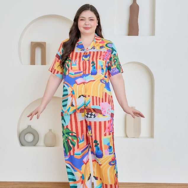 ชุดนอน Muslin Pajamas Silk Satin รุ่น Morning Mood in Studio (N5151 T5151) | ชุดนอนผู้หญิง