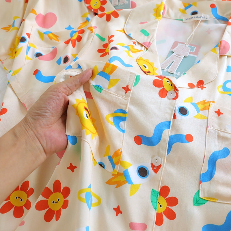 ชุดนอน Muslin Pajamas Organic bamboo รุ่น Dreamy Galaxy (A1066 B1066 E1066) | ชุดนอนผู้หญิง