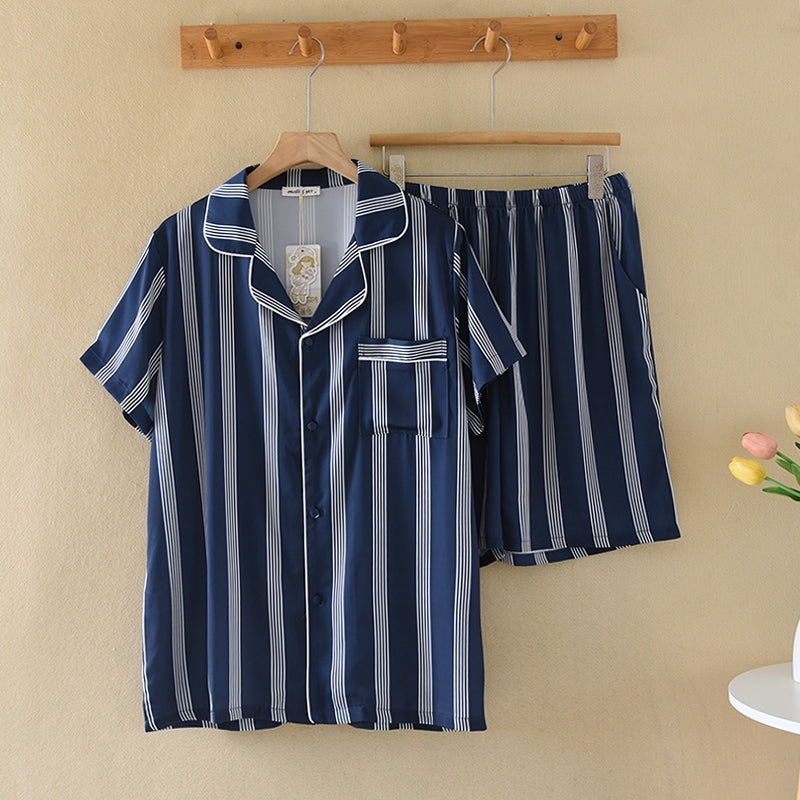 ชุดนอน Muslin Pajamas Collection Muslin Pet รุ่น Classic Charm blue (N3277 T3277 Y3277 Y3278)|คู่รัก