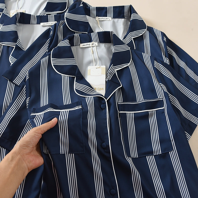 ชุดนอน Muslin Pajamas Collection Muslin Pet รุ่น Classic Charm blue (N3277 T3277 Y3277 Y3278)|คู่รัก
