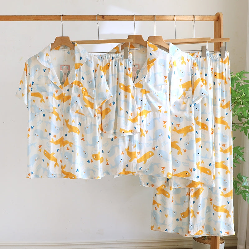 ชุดนอน Muslin Pajamas Organic bamboo รุ่น Whale of a Time (A1069 B1069 E1069) | ชุดผู้หญิง