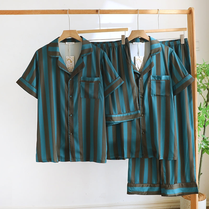 ชุดนอน Muslin Pajamas Collection Muslin Pet รุ่น Mocha Stripes (Y3297 Y3298) | ชุดผู้ชาย