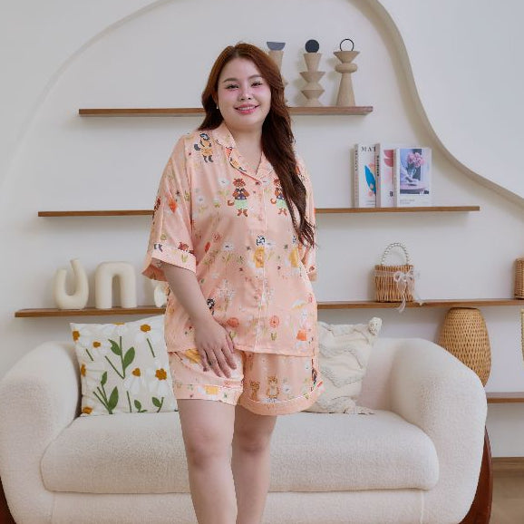 ชุดนอน Muslin Pajamas Silk Satin รุ่น Blossom Companions (W2167 V2167) | ชุดนอนผู้หญิง,ชุดเที่ยว