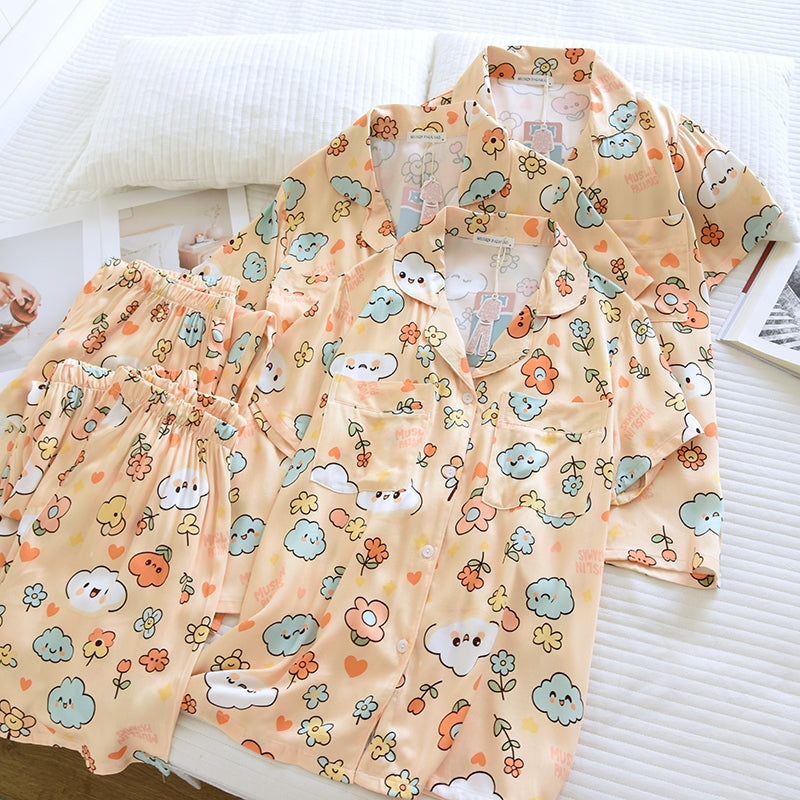 ชุดนอน Muslin Pajamas Organic bamboo รุ่น Happy Skies (A1071 B1071 E1071) | ชุดนอนผู้หญิง
