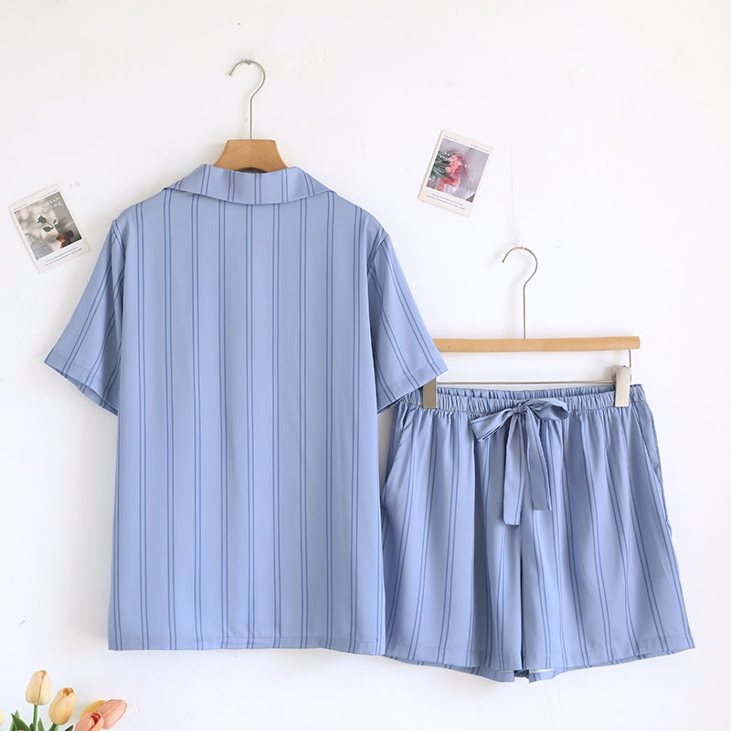 ชุดนอน Muslin Pajamas Collection Muslin Pet รุ่น Blue Cream (N3292 T3292 P3292) | ชุดนอนผู้หญิง