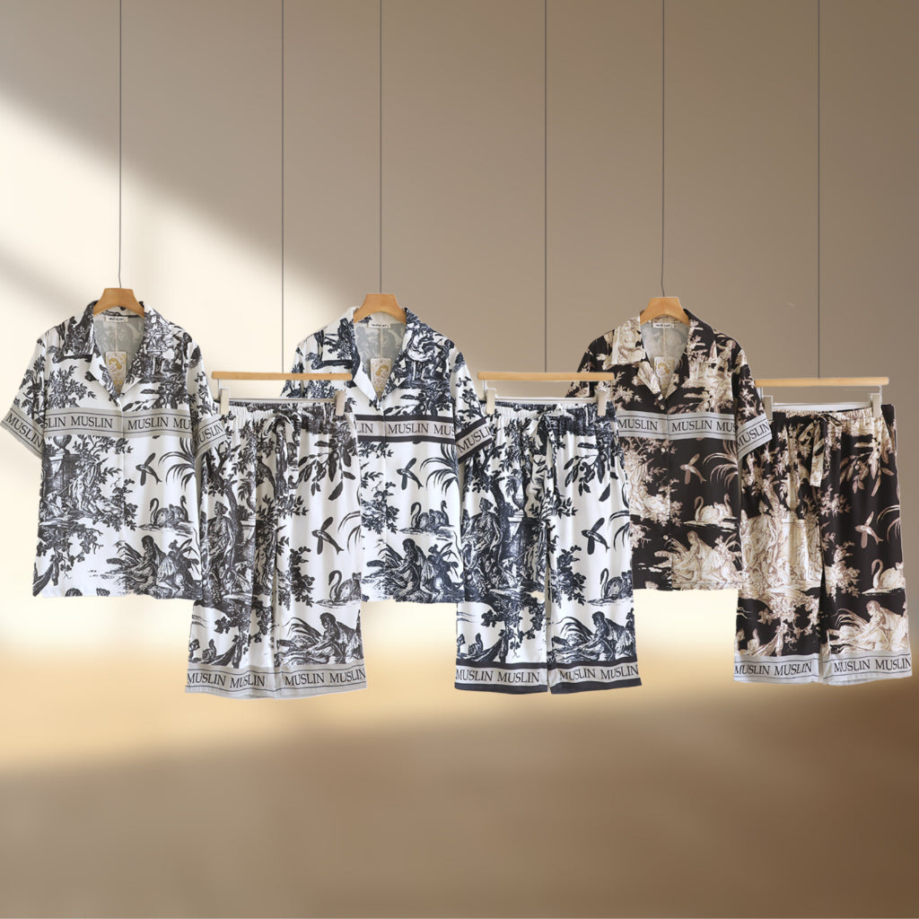 ชุดนอน Muslin Pajamas Collection Muslin Pet รุ่น Floral Epics (T/L 3296 3270 3271) | ชุดนอนชุดเที่ยว