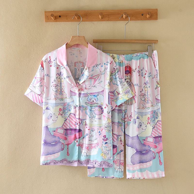 ชุดนอน Muslin Pajamas Silk Satin รุ่น Pastel Harmony (W2196 V2196 L2196) | ชุดผู้หญิง,ชุดเที่ยว