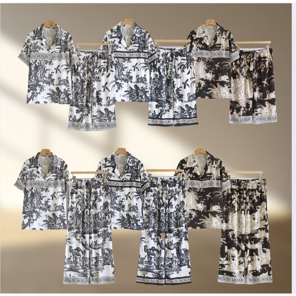 ชุดนอน Muslin Pajamas Collection Muslin Pet รุ่น Floral Epics (T/L 3296 3270 3271) | ชุดนอนชุดเที่ยว