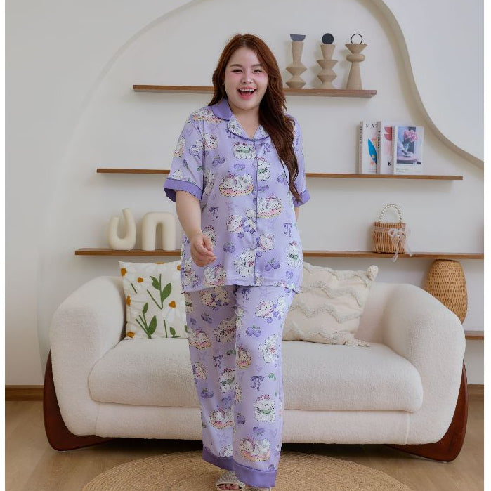 ชุดนอน Muslin Pajamas Silk Satin รุ่น Pastel Pudding (N5155 T5155) | ชุดนอนผู้หญิง