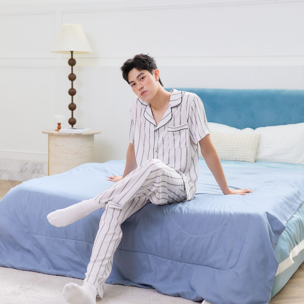 ชุดนอน Muslin Pajamas Collection Muslin Pet ร่น Cozy Rhythm (N3303 T3303 Y3303 Y3304) | ชุดนอนคู่รัก