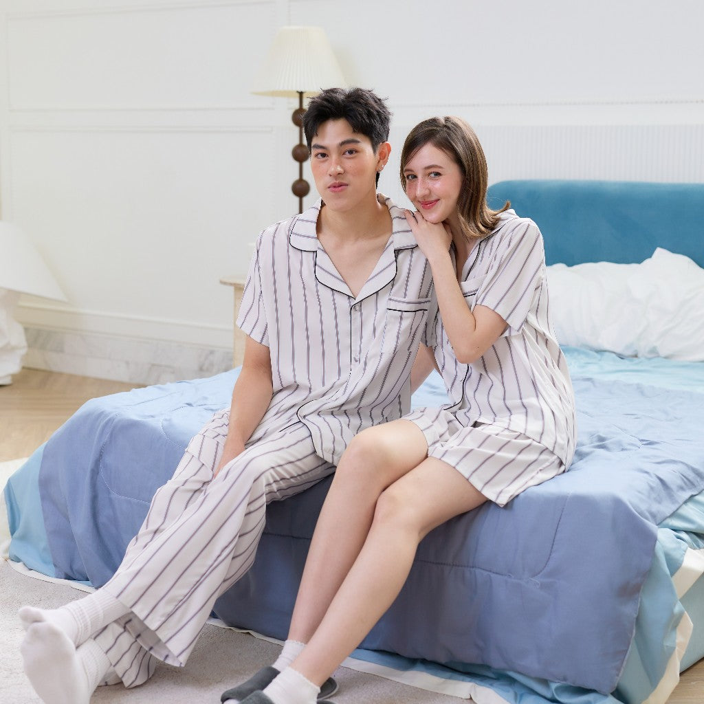 ชุดนอน Muslin Pajamas Collection Muslin Pet ร่น Cozy Rhythm (N3303 T3303 Y3303 Y3304) | ชุดนอนคู่รัก