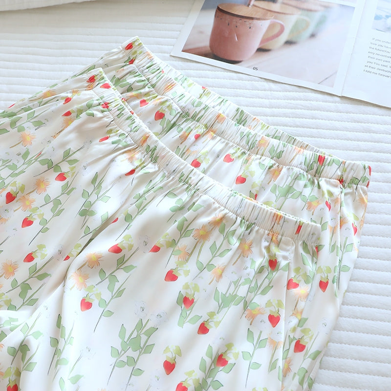 ชุดนอน Muslin Pajamas Silk Satin รุ่น Fairy Picnic (N2186 T2186) | ชุดนอนชุดเที่ยว,ชุดนอนผู้หญิง